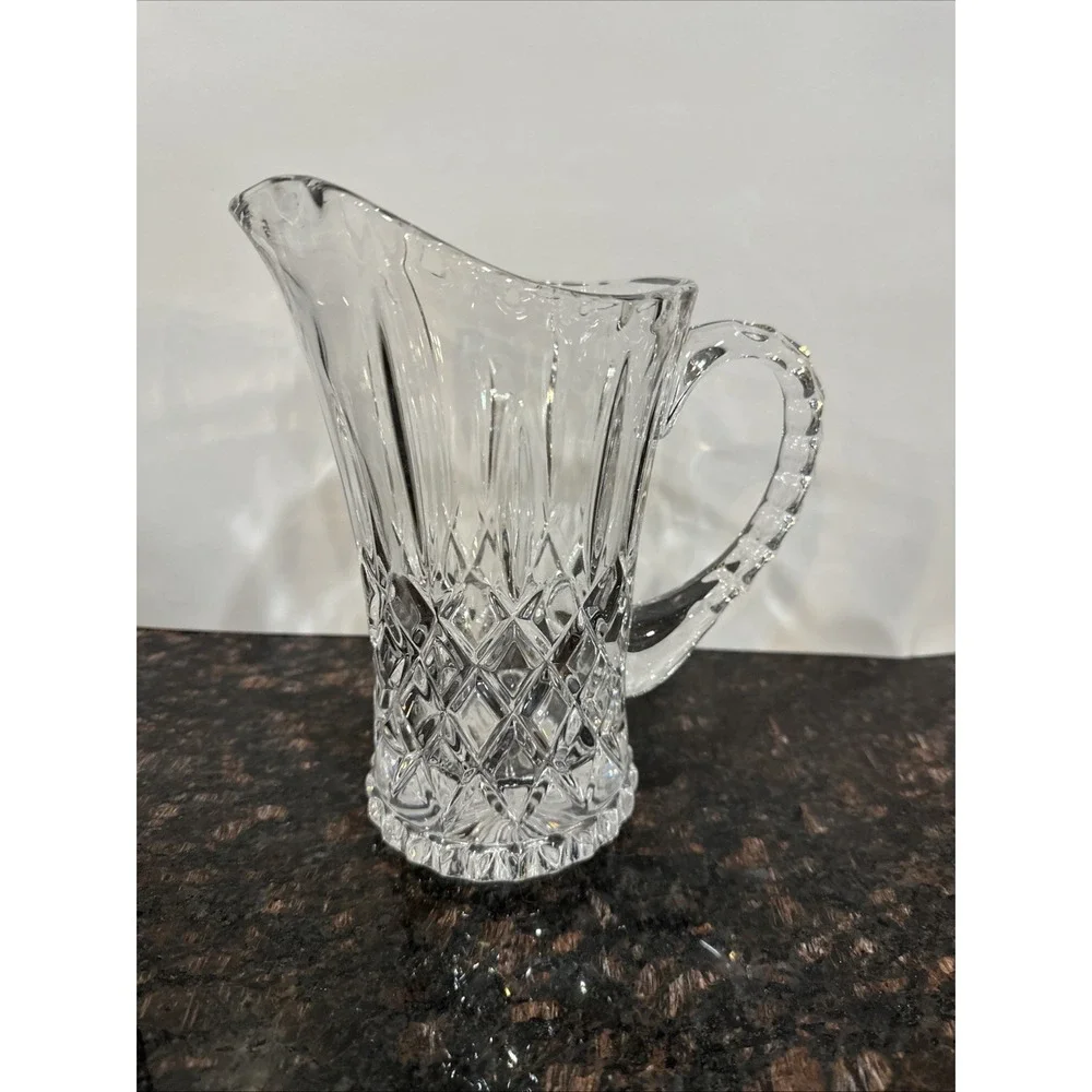 Gorham King Edward Crystal Pitcher Vintage Clear Leaded Glass Water Jug 8in 32oz